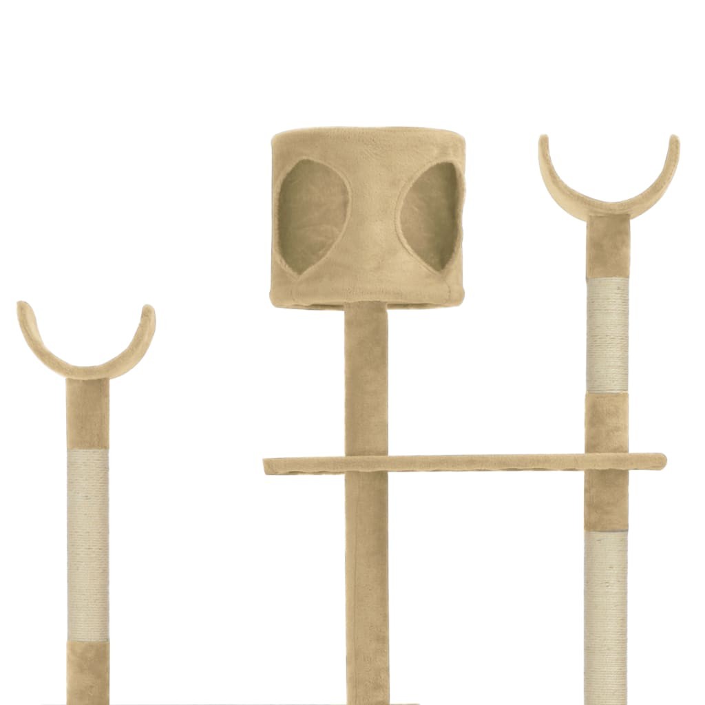 Cat Tree with Sisal Scratching Posts Beige 180 cm